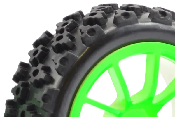 Fastrax 1/10 Street/Rally Tyre 10sp Green Wheel