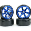 Fastrax 1/10 Street/Drift Tyre 6-Spoke Wheel (6mm Offset) - Blue Chrome - Image 5