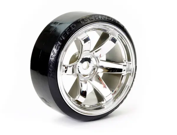 Fastrax 1/10 Street/Drift Tyre 6-Spoke Wheel (6mm Offset) - Chrome