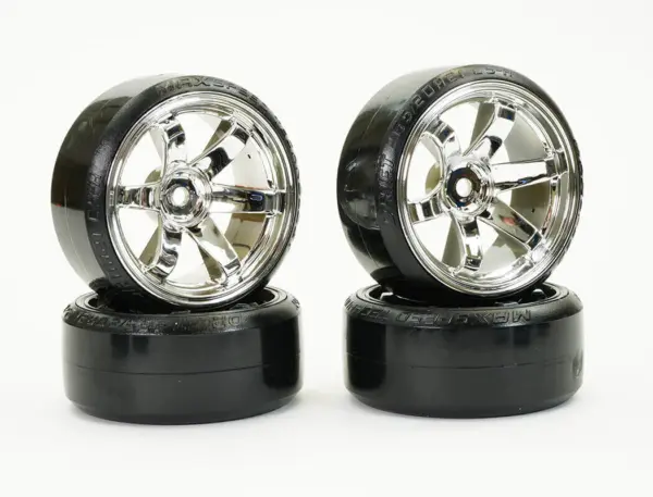 Fastrax 1/10 Street/Drift Tyre 6-Spoke Wheel (6mm Offset) - Chrome