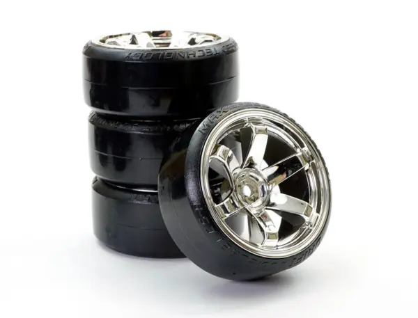 Fastrax 1/10 Street/Drift Tyre 6-Spoke Wheel (6mm Offset) - Chrome