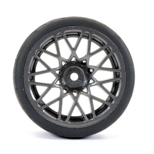 Fastrax 1/10 Street/Tread Tyre Star Spoke Gun Metal Wheel Complete Set of 4