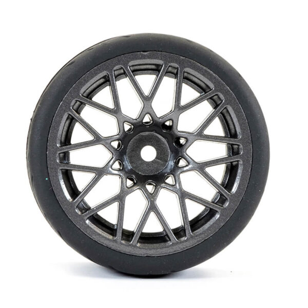 Fastrax 1/10 Street/Tread Tyre Star Spoke Gun Metal Wheel Complete Set of 4