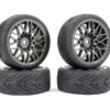 Fastrax 1/10 Street/Tread Tyre Star Spoke Gun Metal Wheel Complete Set of 4 - Image 4