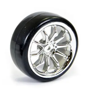 Fastrax 1/10 Street/Drift 10sp Scale Chrome Wheel & V2 Tyre