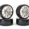 Fastrax 1/10 Street/Drift 10sp Scale Chrome Wheel & V2 Tyre - Image 2