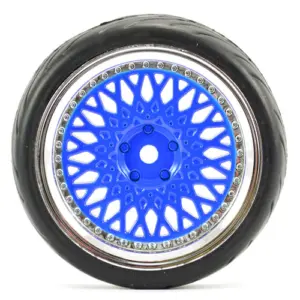 Fastrax 1/10 Street/Tread Tyre Classic Blue/Chrome Wheel