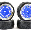Fastrax 1/10 Street/Tread Tyre Classic Blue/Chrome Wheel - Image 2
