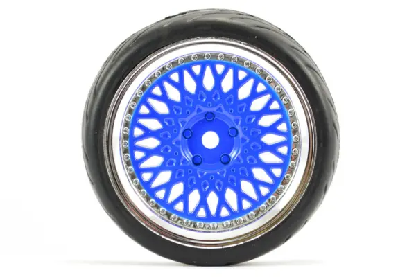 Fastrax 1/10 Street/Tread Tyre Classic Blue/Chrome Wheel