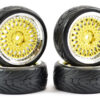 Fastrax 1/10 Street/Tread Tyre Classic Gold/Chrome Wheel - Image 2