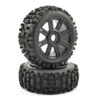 Fastrax 1/8 Rock Block Mounted on 8-Spoke Black (Pr) - Image 2