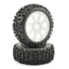 Fastrax 1/8 Rock Block Mounted on 8-Spoke White (Pr) - Image 2