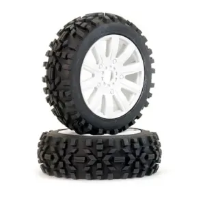 Fastrax 1/8 Grator Mounted on 10-Spoke White (Pr)