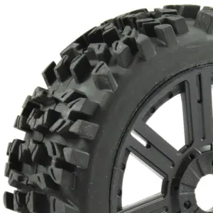 Fastrax 1/8 Maze Block Mounted on 8-Spoke Black (Pr)