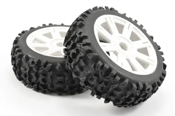Fastrax 1/8 Maze Block Mounted on 8-Spoke White (Pr)