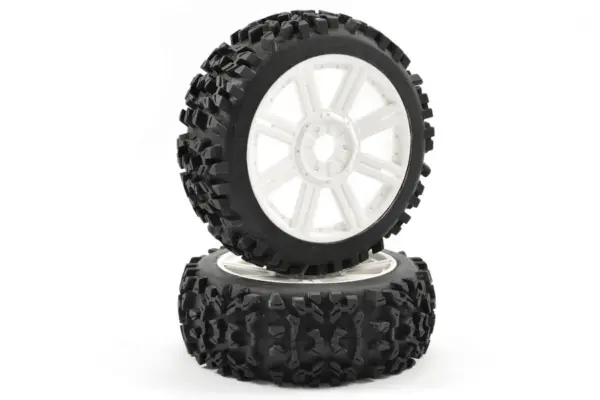 Fastrax 1/8 Maze Block Mounted on 8-Spoke White (Pr)