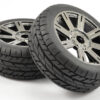 Fastrax 1/8 Eagle Tread Mounted on 8-Spoke Black Chrome (Pr) - Image 2