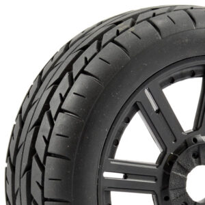 Fastrax 1/8 Eagle Tread Mounted on 8-Spoke Black (Pr)