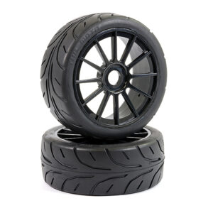 Fastrax 1/8 Arrow Tread Mounted on 12-Spoke Black (Pr)
