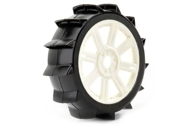 Fastrax 1/8 Paddle Mounted on 8-Spoke White (Pr)