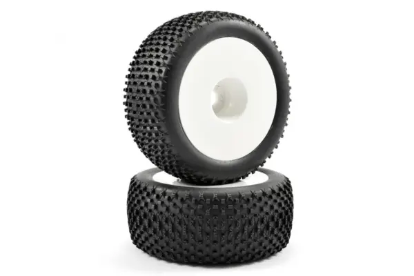Fastrax 1/8 Truggy X-Block MTD on White Dished 1/2"offset(pr)