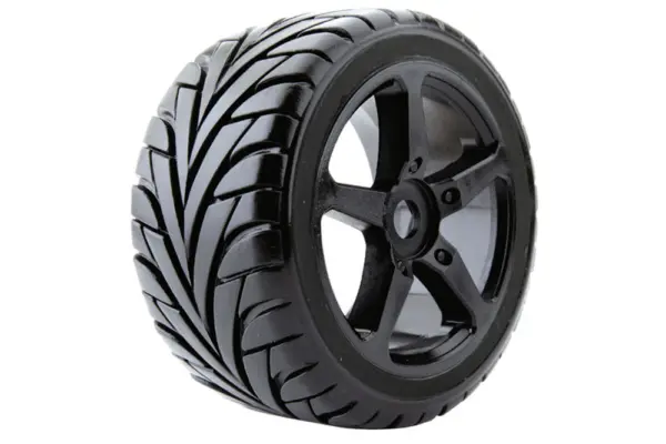 Fastrax 1/8 Truggy Eagle MTD on 5-Spoke Black 0 Offset(pr)