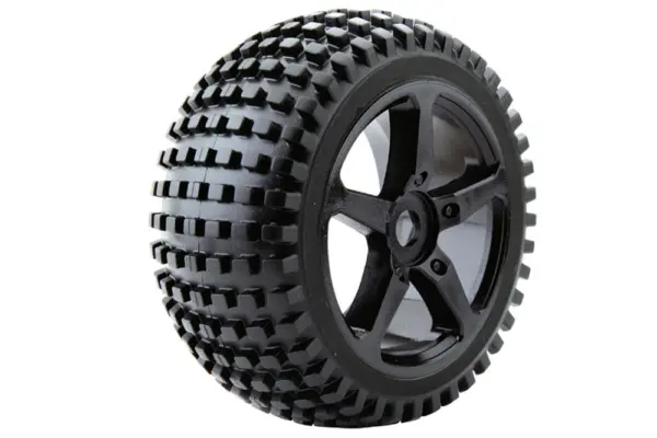 Fastrax 1/8 Truggy Rock MTD on 5-Spoke Black 0 Offset(pr)