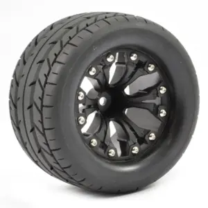 Fastrax 1:10 Mt Eagle Mounted 6-Spoke Black 1/2 Offset (Pr)