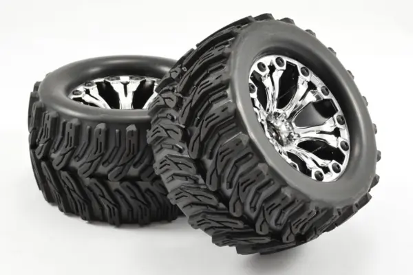 Fastrax 1:10 Mt Arrow Mounted 6-Spoke Chrome Bearing (Pr)