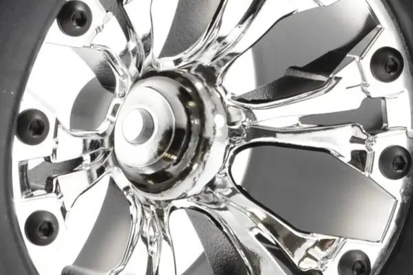 Fastrax 1:10 Mt Arrow Mounted 6-Spoke Chrome Bearing (Pr)