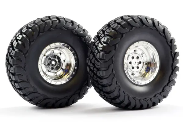 Fastrax 1:10 Crawler Granite 2.2 Scale Wheel Ø140mm Tyre (Chrome)(2)
