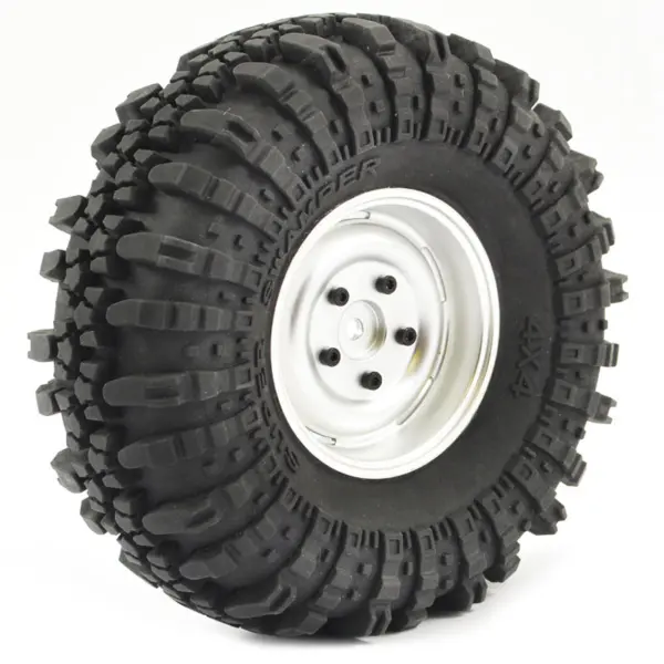 Fastrax 1:10 Crawler Swamper 1.9 Scale Wheel Ø118mm Tyre (Silver)(2)