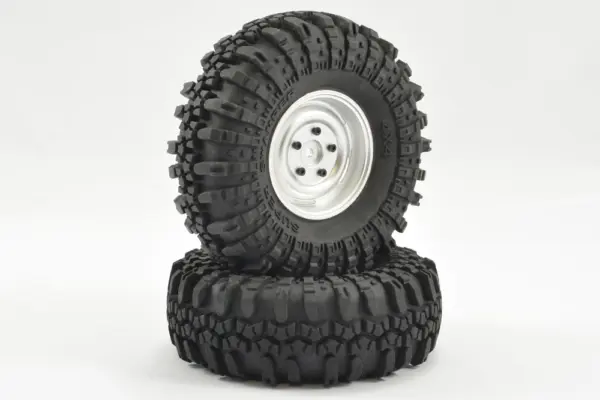 Fastrax 1:10 Crawler Swamper 1.9 Scale Wheel Ø118mm Tyre (Silver)(2)