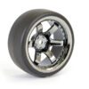 Fastrax 1/10 (4) Drift D1 Tyre W/9mm 6-Spoke Wheel- Bk Chrome - Image 3