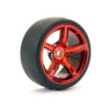 Fastrax 1/10 (4) Drift D1 Tyre W/3mm 5-Spoke Wheel- Met Red - Image 4