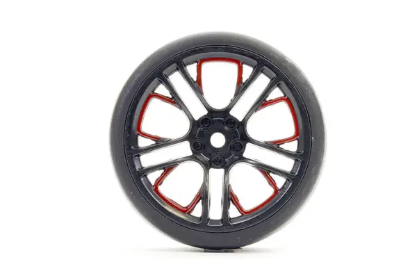 Fastrax 1/10 (4) Drift D1 Tyre W/3mm 10-Spoke Wheel- Graphite