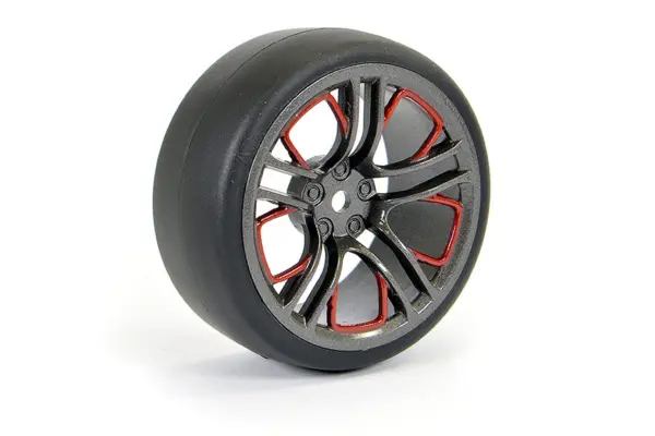 Fastrax 1/10 (4) Drift D1 Tyre W/3mm 10-Spoke Wheel- Graphite