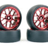 Fastrax 1/10 (4) Drift D1 Tyre W/3mm 14-Spoke Wheel - Met Red - Image 3