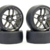 Fastrax 1/10 (4) Drift D1 Tyre W/3mm 10-Spoke Wheel- Graphite - Image 2
