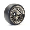 Fastrax 1/10 (4) Drift D1 Tyre W/9mm Classic Wheels - Black Chrome - Image 2
