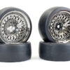 Fastrax 1/10 (4) Drift D1 Tyre W/9mm Classic Wheels - Black Chrome - Image 3