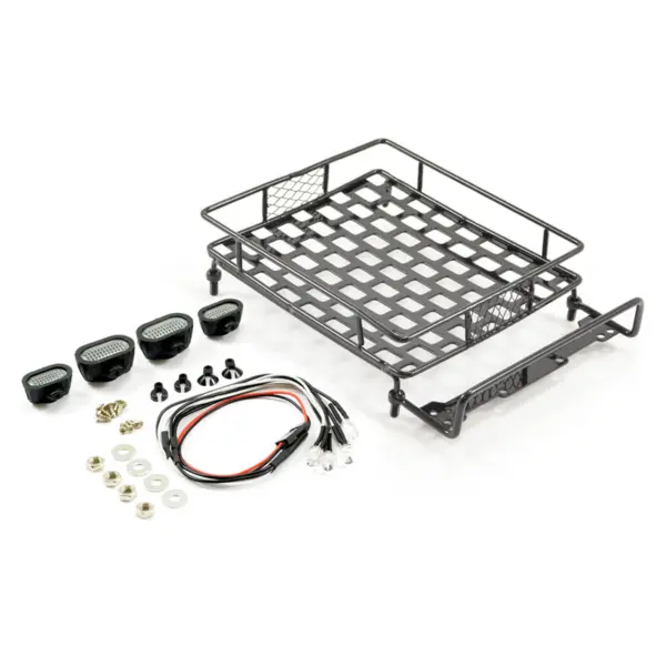 Fastrax Black Aluminium Luggage Rack W/Led Lamps L165mm X W112mm