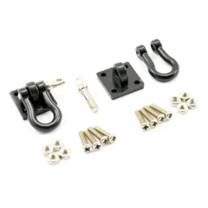 Fastrax Metal Bumper Shackles & Mounting Bracket X2 (M2x6mm) Black