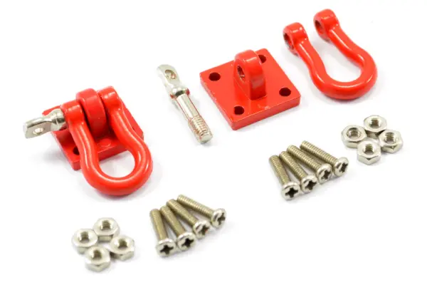 Fastrax Metal Bumper Shackles & Mounting Bracket X2 (M2x6mm) Red