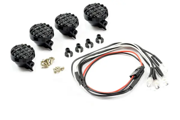 Fastrax Light Set W/Led,lenses Wire Connector 4pc - Round
