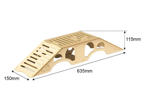 Fastrax Wood Board Climbing Ramp/Tabletop 63.5x15x11.5cm