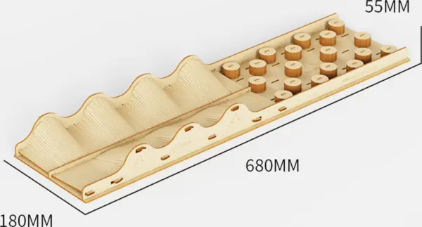 Fastrax Wood Board Climbing Prop Uneven Track 180x680x55mm