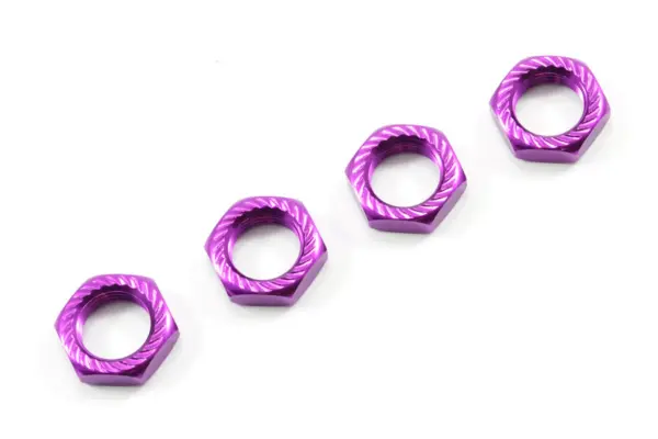 Fastrax 17mm X 1.0 Purple Serrated Wheel Nuts (4pcs)