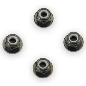 Fastrax M3 Black Flanged Locknuts 4pcs