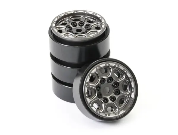 Fastrax TRX-4m CNC Titanium Beadlock Wheels (4) Fits Scx24 / FTX Mini Outback